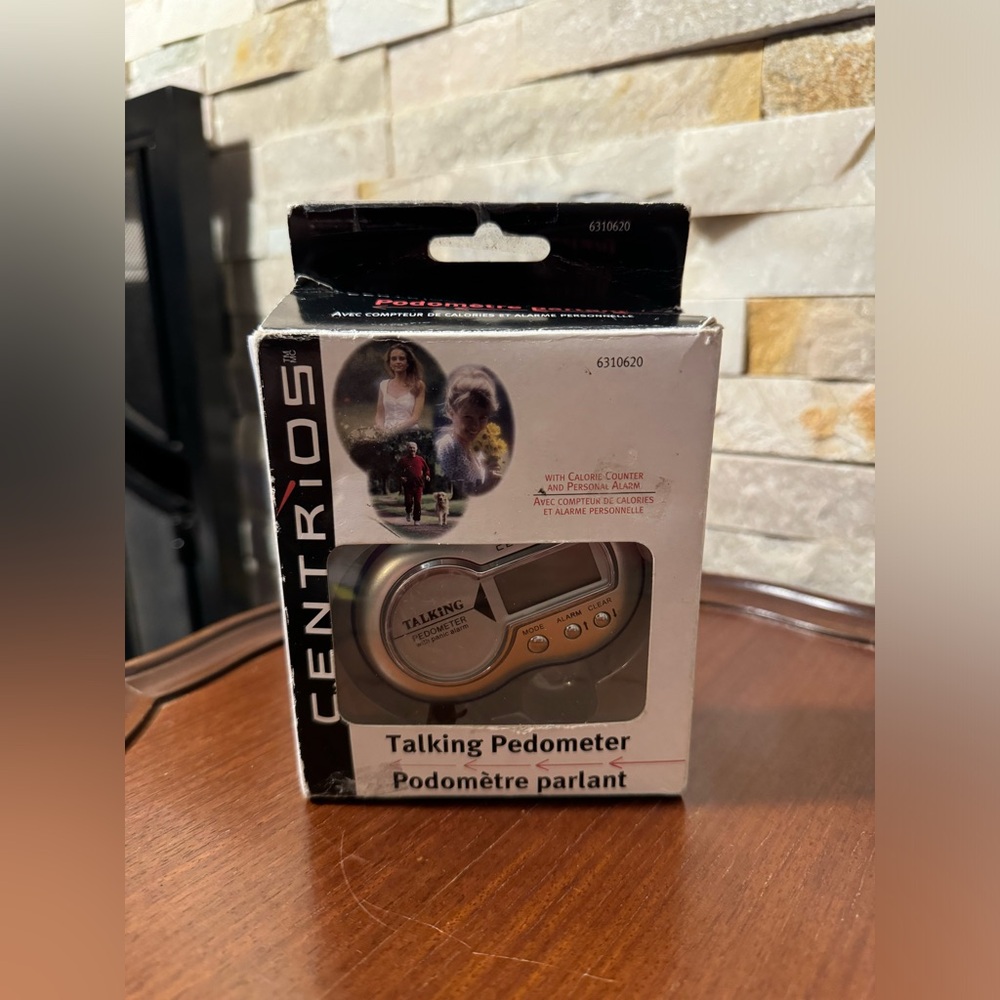 New In Box Centrios Talking Digital Pedometer W/Calorie Counter & Panic Alarm